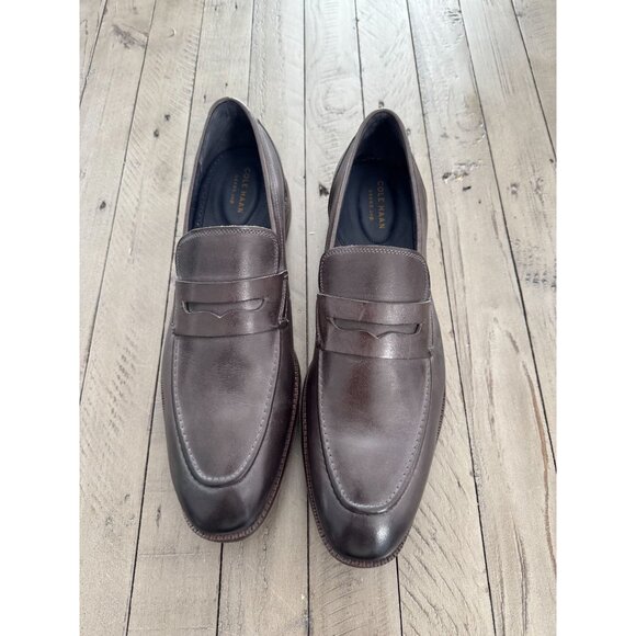Cole Haan Warner Grand 360 Leather Penny Loafers Brown Smooth Size 13 - Picture 2 of 7